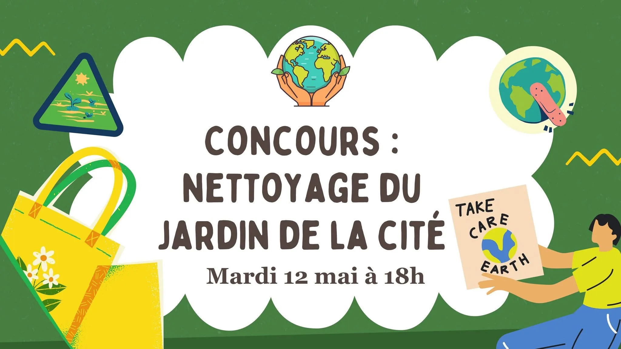 Affiche du concours de nettoyage du jardin de la Cité